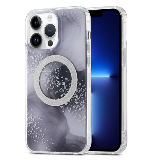 For iPhone 13 Pro Dual-side IMD Marble Magsafe Phone Case(Black) - iPhone 13 Pro Cases by buy2fix | Online Shopping UK | buy2fix