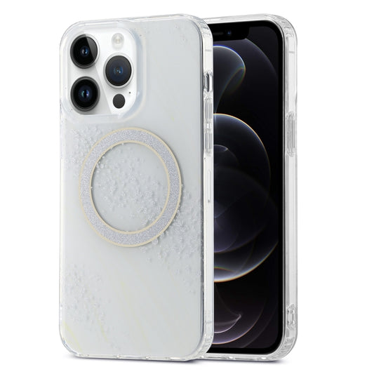 For iPhone 12 Pro Dual-side IMD Marble Magsafe Phone Case(White) - iPhone 12 / 12 Pro Cases by buy2fix | Online Shopping UK | buy2fix