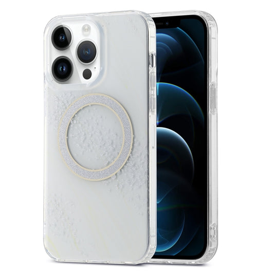 For iPhone 12 Pro Max Dual-side IMD Marble Magsafe Phone Case(White) - iPhone 12 Pro Max Cases by buy2fix | Online Shopping UK | buy2fix