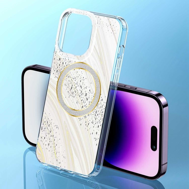 For iPhone 12 Pro Max Dual-side IMD Marble Magsafe Phone Case(White) - iPhone 12 Pro Max Cases by buy2fix | Online Shopping UK | buy2fix