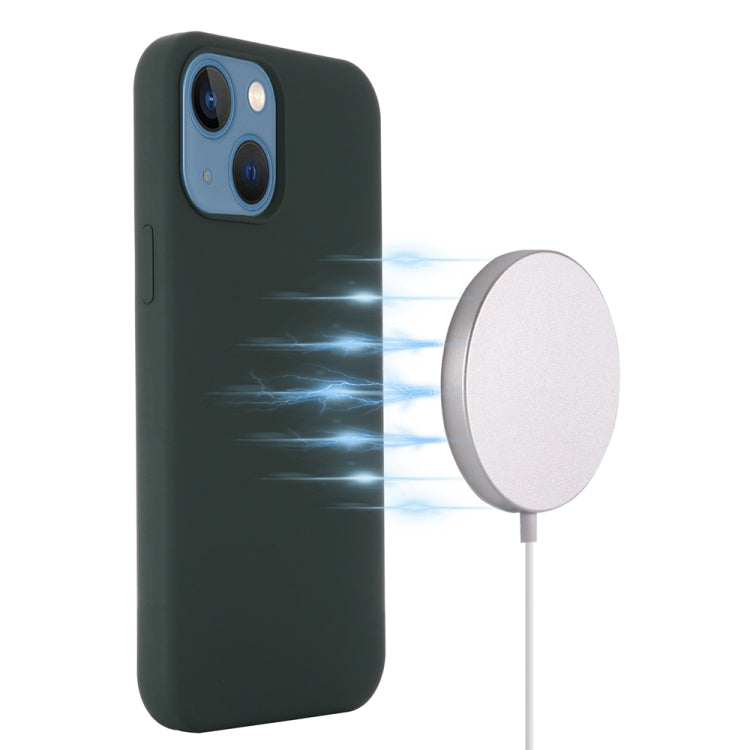 For iPhone 15 Shockproof Silicone Magsafe Phone Case(Dark Green) - iPhone 15 Cases by buy2fix | Online Shopping UK | buy2fix