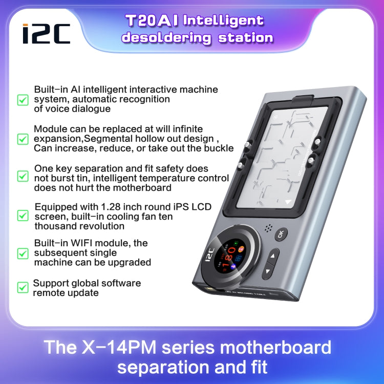 i2C T20 Intelligent Motherboard Middle Layered Heating Platform For iPhone X-14 Series, Plug:US - Repair Platform by i2C | Online Shopping UK | buy2fix