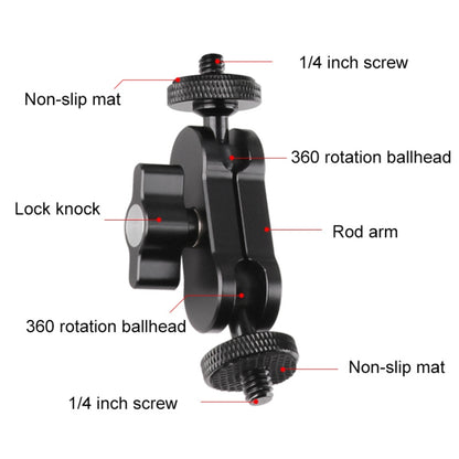 360 Pivot Magic Arm Mount 1/4 inch Ball Head Bracket(Black) - Camera Gimbal by buy2fix | Online Shopping UK | buy2fix