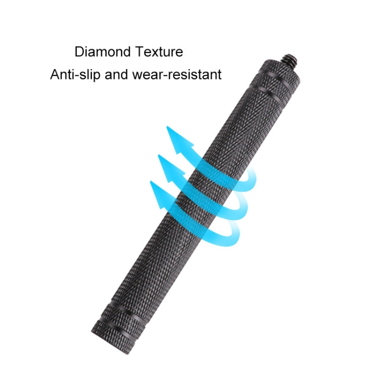 Diamond Texture Aluminum Alloy Extension Rod Tube(Black) by buy2fix