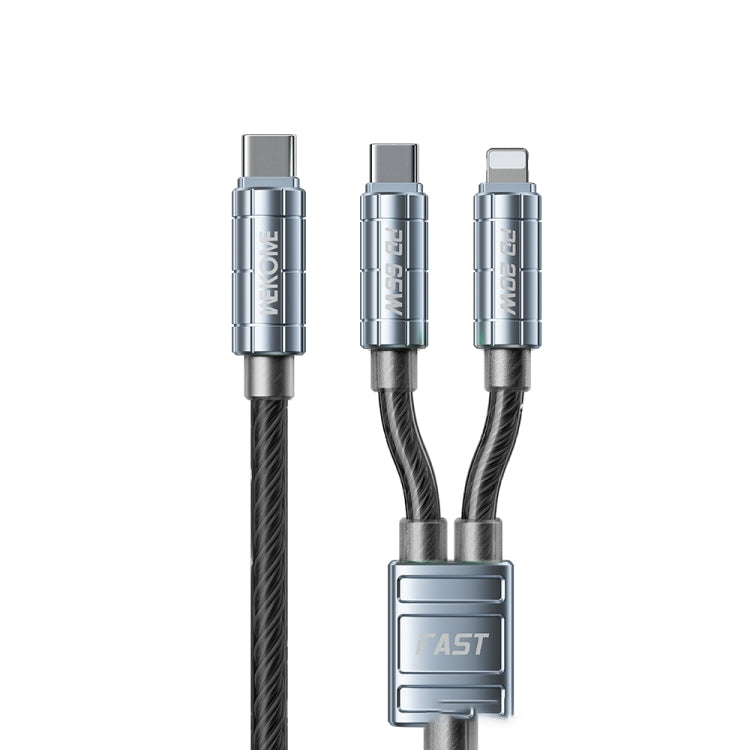 WK WDC-13 65W 2 in 1 Type-C to Type-C+8 Pin Super Fast Charge Data Cable, Length: 1.2m(Black) - Multifunction Cable by WK | Online Shopping UK | buy2fix