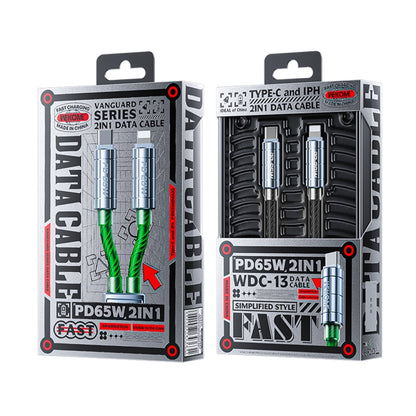 WK WDC-13 65W 2 in 1 Type-C to Type-C+8 Pin Super Fast Charge Data Cable, Length: 1.2m(Black) - Multifunction Cable by WK | Online Shopping UK | buy2fix