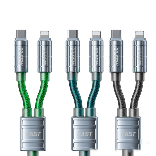 WK WDC-13 65W 2 in 1 Type-C to Type-C+8 Pin Super Fast Charge Data Cable, Length: 1.2m(Blue) - Multifunction Cable by WK | Online Shopping UK | buy2fix