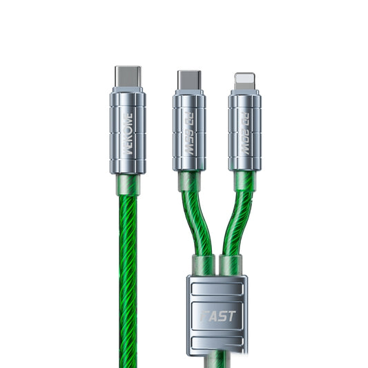 WK WDC-13 65W 2 in 1 Type-C to Type-C+8 Pin Super Fast Charge Data Cable, Length: 1.2m(Green) - Multifunction Cable by WK | Online Shopping UK | buy2fix