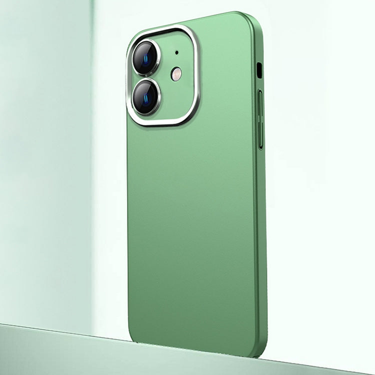 For iPhone 12 Frosted Metal Material Phone Case with Lens Protection(Green) by buy2fix