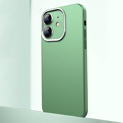 For iPhone 12 Frosted Metal Material Phone Case with Lens Protection(Green) by buy2fix