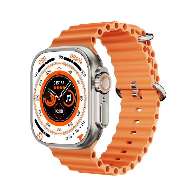 WS-E9 Ultra 2.2 inch IP67 Waterproof Metal Buckle Ocean Silicone Band Smart Watch, Support Heart Rate / NFC(Orange) by buy2fix