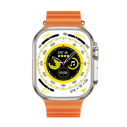 WS-E9 Ultra 2.2 inch IP67 Waterproof Metal Buckle Ocean Silicone Band Smart Watch, Support Heart Rate / NFC(Orange) by buy2fix