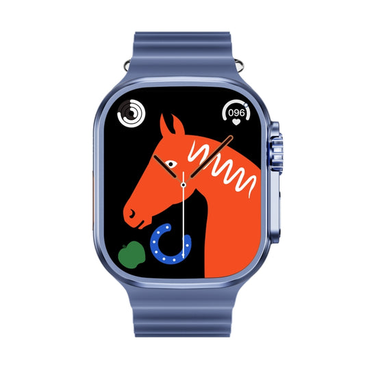 WS-E9 Ultra 2.2 inch IP67 Waterproof Metal Buckle Ocean Silicone Band Smart Watch, Support Heart Rate / NFC(Blue) by buy2fix