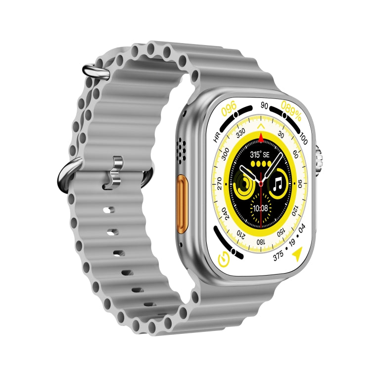 WS-E9 Ultra 2.2 inch IP67 Waterproof Metal Buckle Ocean Silicone Band Smart Watch, Support Heart Rate / NFC(Silver) by buy2fix
