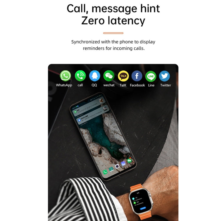 WS-E9 Ultra 2.2 inch IP67 Waterproof Metal Buckle Ocean Silicone Band Smart Watch, Support Heart Rate / NFC(Silver) by buy2fix