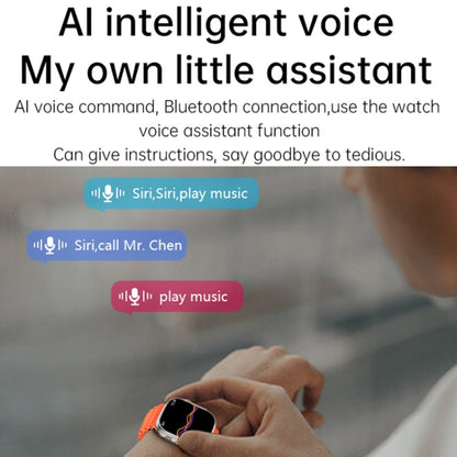 WS-E9 Ultra 2.2 inch IP67 Waterproof Metal Buckle Ocean Silicone Band Smart Watch, Support Heart Rate / NFC(Silver) by buy2fix