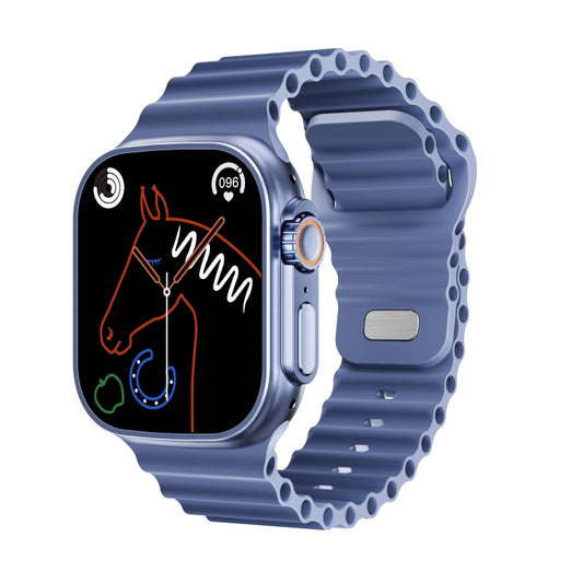 WS-E9 Ultra 2.2 inch IP67 Waterproof Ocean Silicone Band Smart Watch, Support Heart Rate / NFC(Blue) by buy2fix