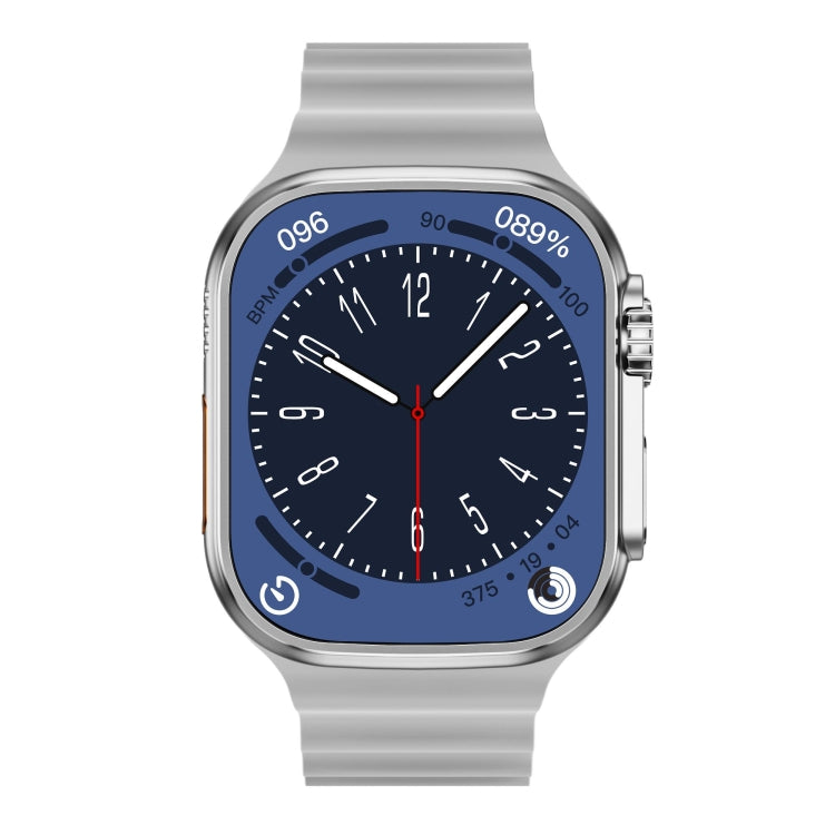 WS-E9 Ultra 2.2 inch IP67 Waterproof Ocean Silicone Band Smart Watch, Support Heart Rate / NFC(Silver) by buy2fix