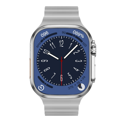 WS-E9 Ultra 2.2 inch IP67 Waterproof Ocean Silicone Band Smart Watch, Support Heart Rate / NFC(Silver) by buy2fix