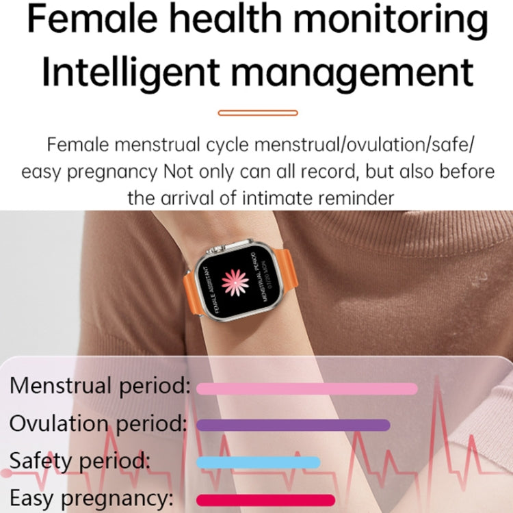 WS-E9 Ultra 2.2 inch IP67 Waterproof Ocean Silicone Band Smart Watch, Support Heart Rate / NFC(Orange) by buy2fix