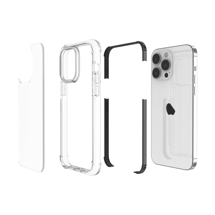 For iPhone 15 Pro Max Four-corner Shockproof TPU Hybrid Acrylic Phone Case(Black + Transparent) - iPhone 15 Pro Max Cases by buy2fix | Online Shopping UK | buy2fix
