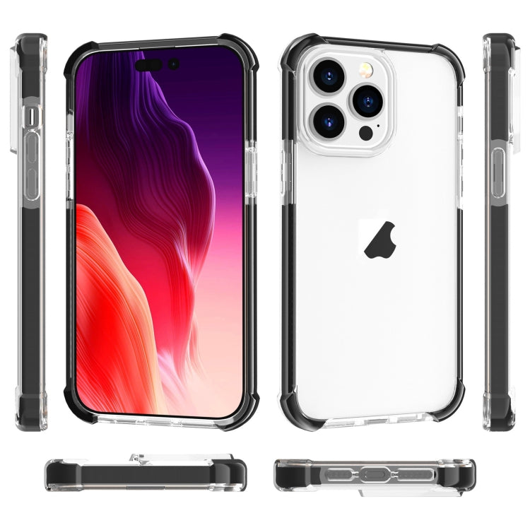 For iPhone 15 Pro Max Four-corner Shockproof TPU Hybrid Acrylic Phone Case(Black + Transparent) - iPhone 15 Pro Max Cases by buy2fix | Online Shopping UK | buy2fix