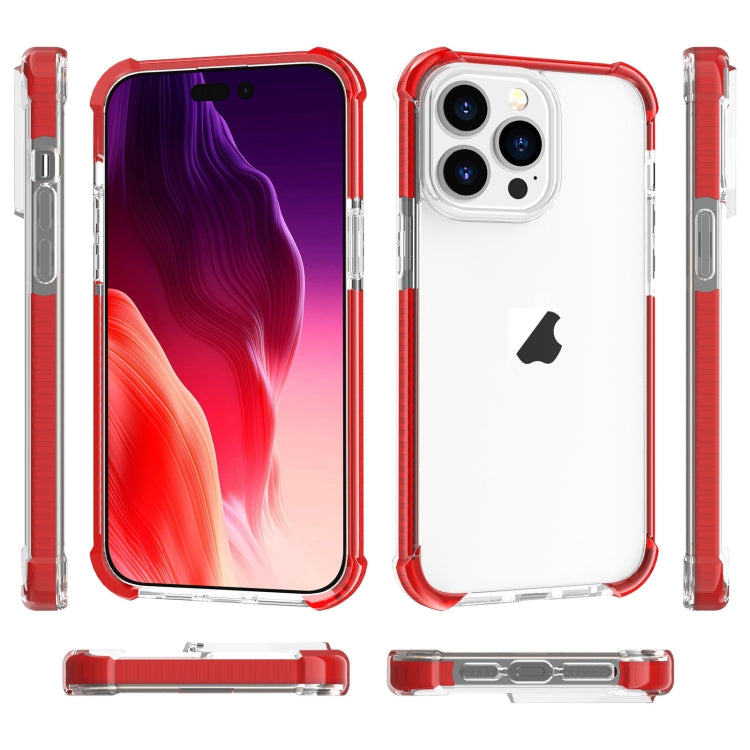 For iPhone 15 Pro Max Four-corner Shockproof TPU Hybrid Acrylic Phone Case(Red) - iPhone 15 Pro Max Cases by buy2fix | Online Shopping UK | buy2fix
