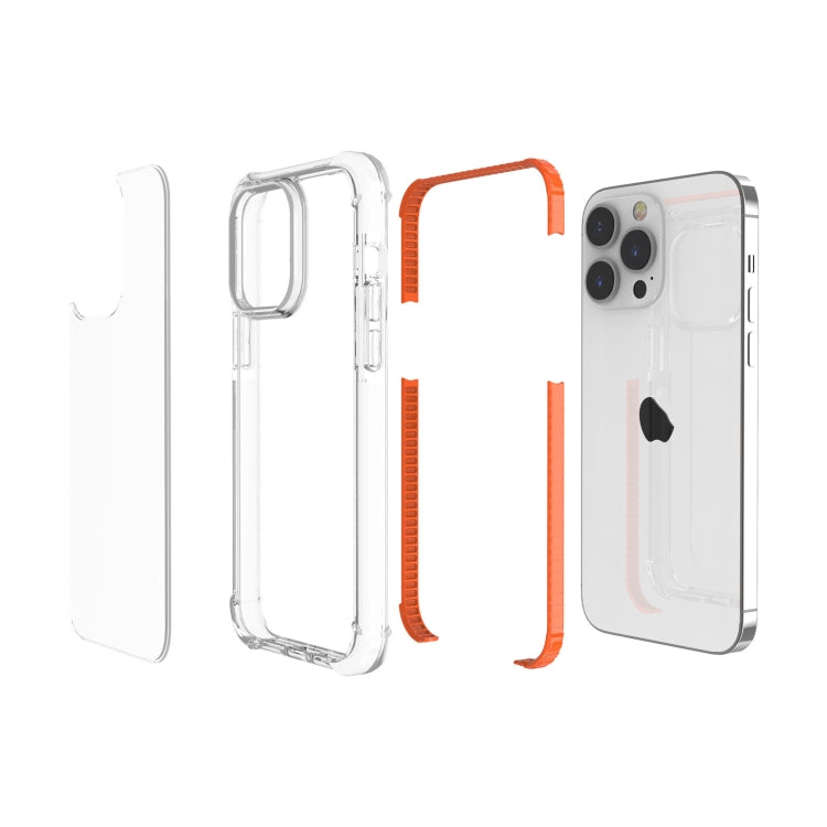For iPhone 15 Pro Four-corner Shockproof TPU Hybrid Acrylic Phone Case(Orange) - iPhone 15 Pro Cases by buy2fix | Online Shopping UK | buy2fix