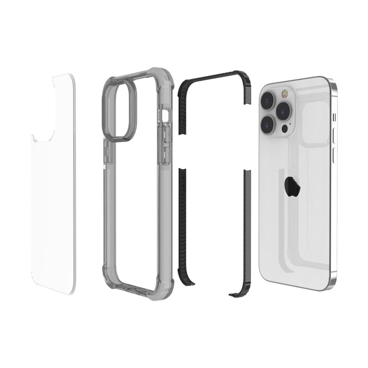For iPhone 15 Pro Four-corner Shockproof TPU Hybrid Acrylic Phone Case(Black) - iPhone 15 Pro Cases by buy2fix | Online Shopping UK | buy2fix