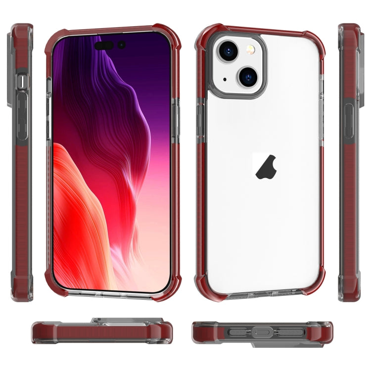 For iPhone 15 Plus Four-corner Shockproof TPU Hybrid Acrylic Phone Case(Brown) - iPhone 15 Plus Cases by buy2fix | Online Shopping UK | buy2fix