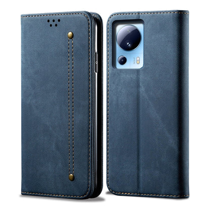 For Xiaomi 13 Lite / Civi 2 Denim Texture Flip Leather Phone Case(Blue) - Xiaomi Cases by buy2fix | Online Shopping UK | buy2fix