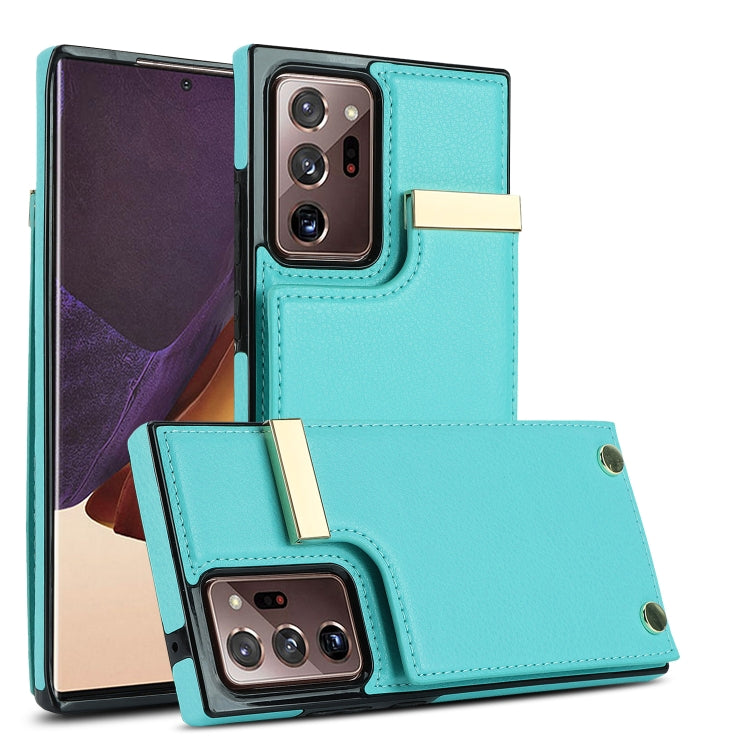 For Samsung Galaxy Note20 Ultra Metal Buckle Card Slots Phone Case(Green) by buy2fix