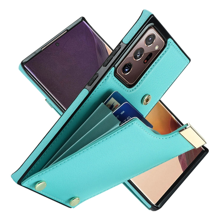For Samsung Galaxy Note20 Ultra Metal Buckle Card Slots Phone Case(Green) by buy2fix