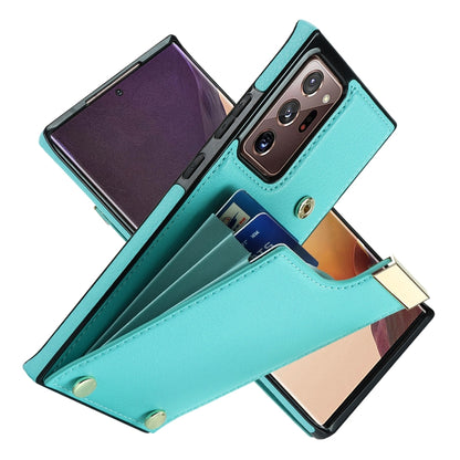 For Samsung Galaxy Note20 Ultra Metal Buckle Card Slots Phone Case(Green) by buy2fix