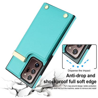 For Samsung Galaxy Note20 Ultra Metal Buckle Card Slots Phone Case(Green) by buy2fix