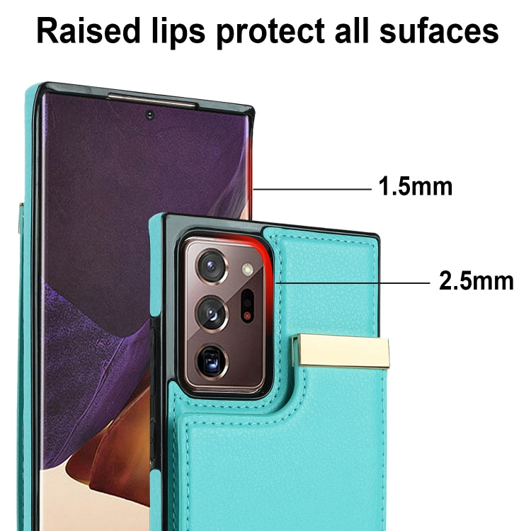 For Samsung Galaxy Note20 Ultra Metal Buckle Card Slots Phone Case(Green) by buy2fix