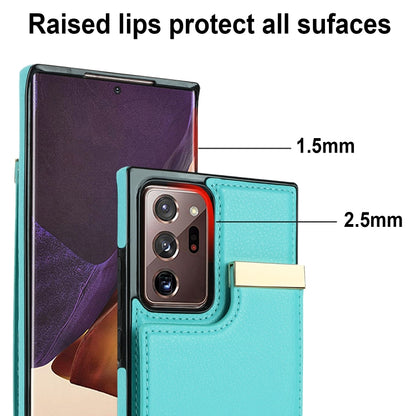 For Samsung Galaxy Note20 Ultra Metal Buckle Card Slots Phone Case(Green) by buy2fix