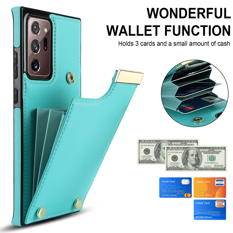 For Samsung Galaxy Note20 Ultra Metal Buckle Card Slots Phone Case(Green) by buy2fix