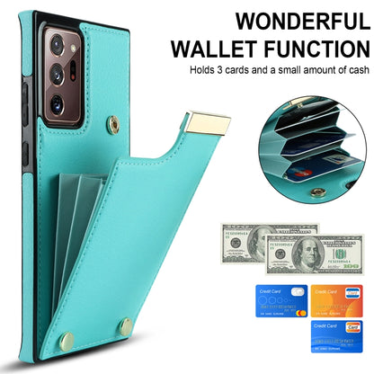 For Samsung Galaxy Note20 Ultra Metal Buckle Card Slots Phone Case(Green) by buy2fix