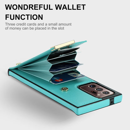 For Samsung Galaxy Note20 Ultra Metal Buckle Card Slots Phone Case(Green) by buy2fix