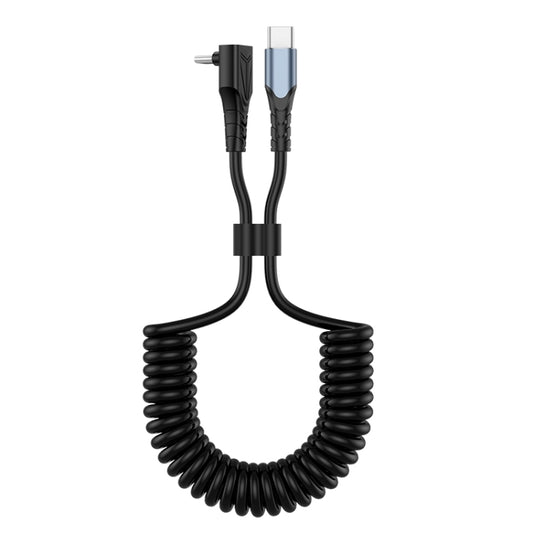 Type-C to Type-C Elbow Spring Charging Data Cable, Length: 1.5m(Black) by buy2fix