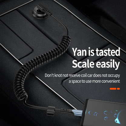 Type-C to 8 Pin + Type-C Elbow Spring Charging Data Cable, Length: 1.5m(Black) by buy2fix