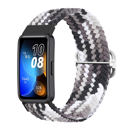 For Huawei Band 8 Nylon Braided Buckle Watch Band(Colorful Black) by buy2fix