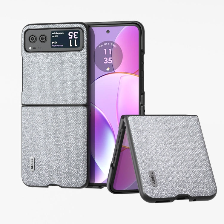 For Motorola Razr 40 ABEEL Diamond Series Black Edge Phone Case(Silver) - Motorola Cases by buy2fix | Online Shopping UK | buy2fix
