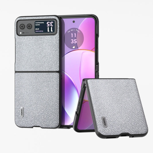 For Motorola Razr 40 ABEEL Diamond Series Black Edge Phone Case(Silver) - Motorola Cases by buy2fix | Online Shopping UK | buy2fix