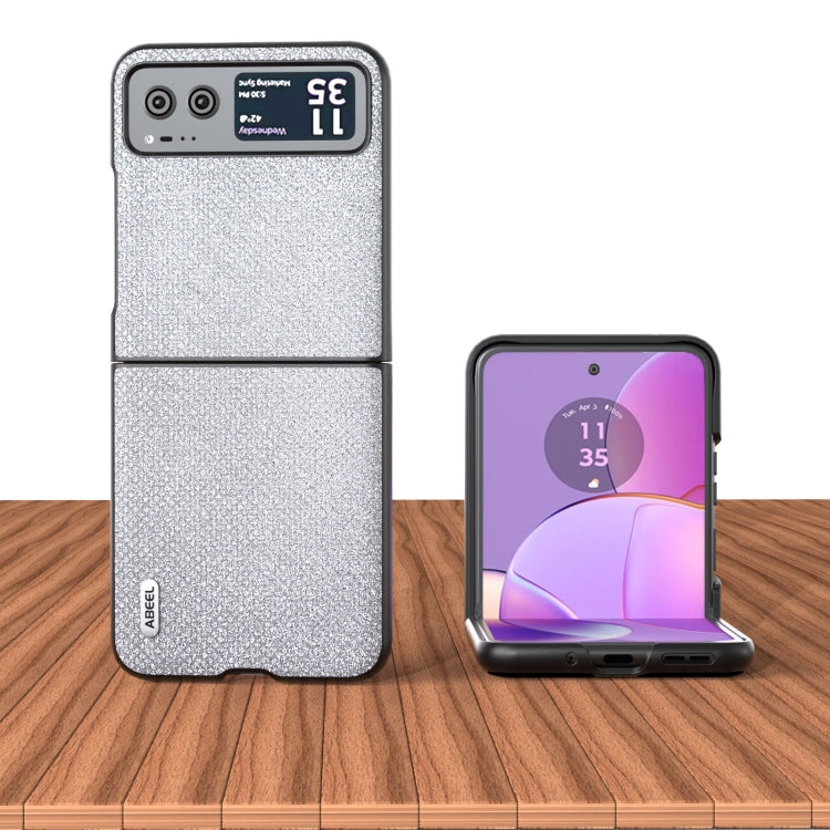 For Motorola Razr 40 ABEEL Diamond Series Black Edge Phone Case(Silver) - Motorola Cases by buy2fix | Online Shopping UK | buy2fix
