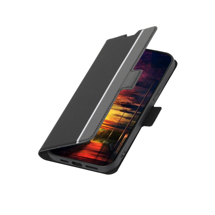 For Infinix Smart 7 HD Twill Texture Side Button Leather Phone Case(Black) - Infinix Cases by buy2fix | Online Shopping UK | buy2fix