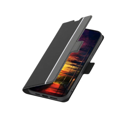 For Infinix Smart 7 HD Twill Texture Side Button Leather Phone Case(Black) - Infinix Cases by buy2fix | Online Shopping UK | buy2fix