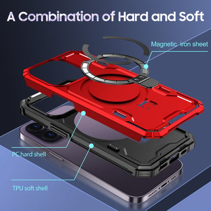 For iPhone 14 / 13 Patronus MagSafe Magnetic Holder Phone Case(Red) - iPhone 14 Cases by buy2fix | Online Shopping UK | buy2fix