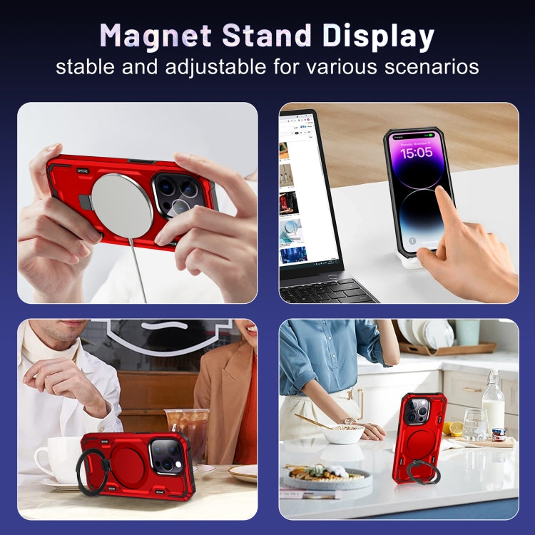 For iPhone 14 / 13 Patronus MagSafe Magnetic Holder Phone Case(Red) - iPhone 14 Cases by buy2fix | Online Shopping UK | buy2fix